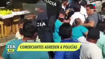 Comerciantes agreden a policías en Salina Cruz, Oaxaca