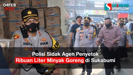 Polisi Sidak Agen Penyetok Ribuan Liter Minyak Goreng di Sukabumi