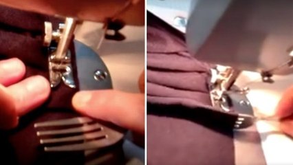 Astuce : cette femme coud avec une fourchette