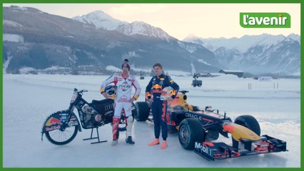 Max Verstappen s'est lancé avec sa F1, sur une piste de glace en Autriche