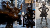 New York : la statue d'une fillette se dresse maintenant face au célèbre taureau de Wall Street