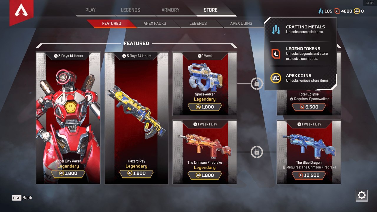 Apex Legends : le dernier patch introduit des skins beaucoup trop chers