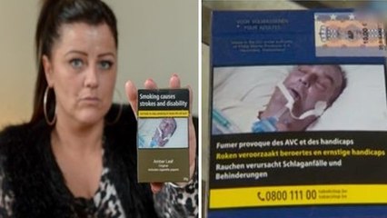 Elle découvre son père dans un lit d'hôpital en photo sur son paquet de cigarettes