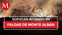 Incendio forestal en inmediaciones de la zona arqueológica de Monte Albán alcanza 3 casas