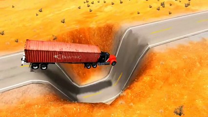 Cars vs Giant Pit #2 - BeamNg.Drive