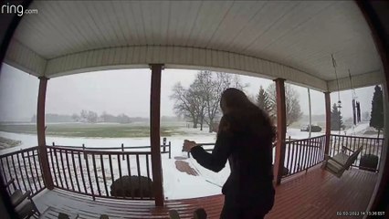 Girl Goes Down After Slipping on Ice