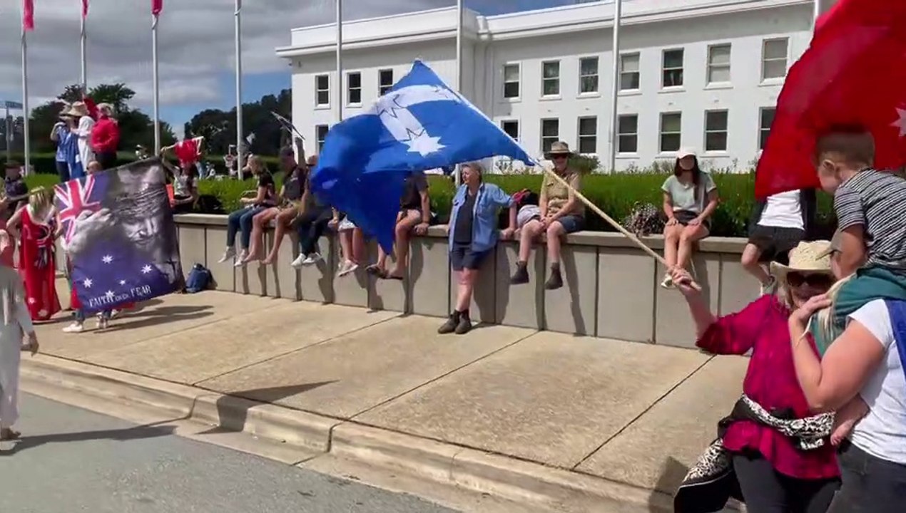 Anti-vaccine mandate protests in Canberra | February 5, 2022 | The Canberra Times