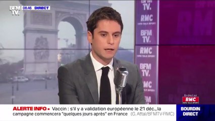 Covid-19 : Gabriel Attal annonce vouloir vacciner 15 millions de Français avant l'été