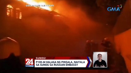 P100-M halaga ng pinsala, naitala sa sunog sa Russian Embassy | 24 Oras
