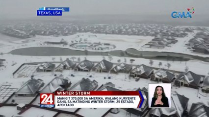 Mahigit 370,000 sa Amerika, walang kuryente dahil sa matinding winter storm; 25 estado, apektado | 24 Oras