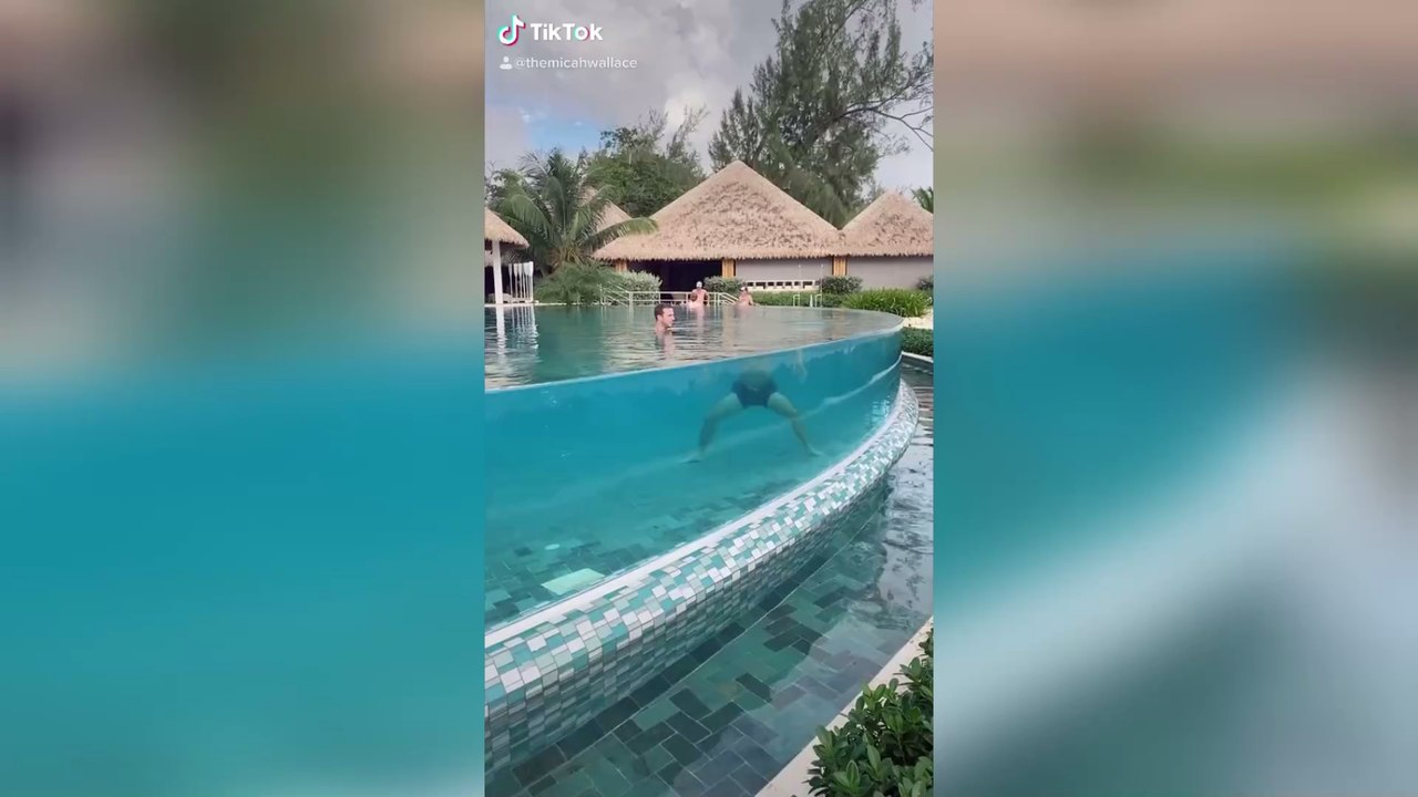 Illusion d'optique : cet homme perd sa tête alors qu'il se baigne dans une piscine