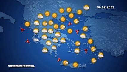 Η πρόγνωση του καιρού για την Κυριακή 06-02-2022
