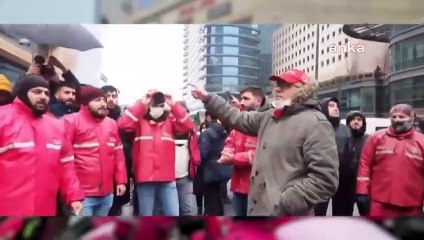 Yemeksepeti ve Banabi kuryeleri eylemde