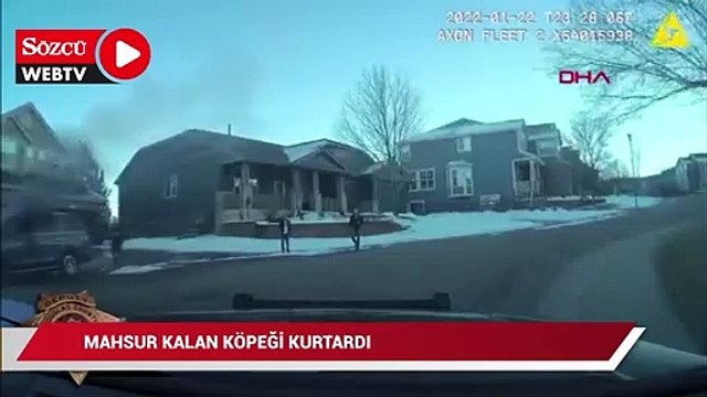 ABD'de polis, yanan arabanın içinde mahsur kalan köpeği kurtardı