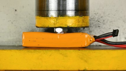 This Guy Got More Than He Bargained For When He Tried To Crush Batteries With A Hydraulic Press