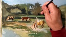 Cows Grazing- Painting Watercolour- Time Lapse