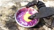 He Throws A Ball Of Molten Nickel Into A Bowl Of Glitter And The Result Is Spectacular