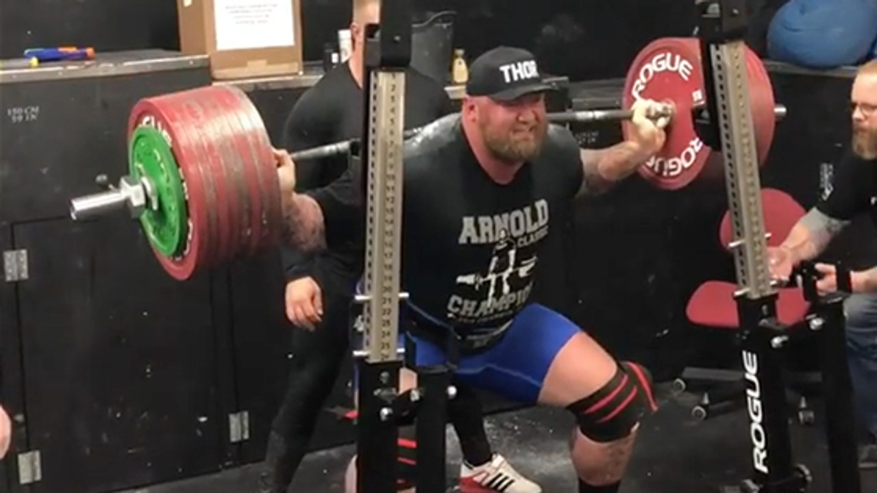 The Mountain Practices With 445kg Squats Ahead Of Thor’s Powerlifting Challenge