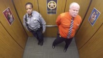 CCTV Camera Captures The Hilarious Moment A US Sheriff Is Caught Dancing In A Lift