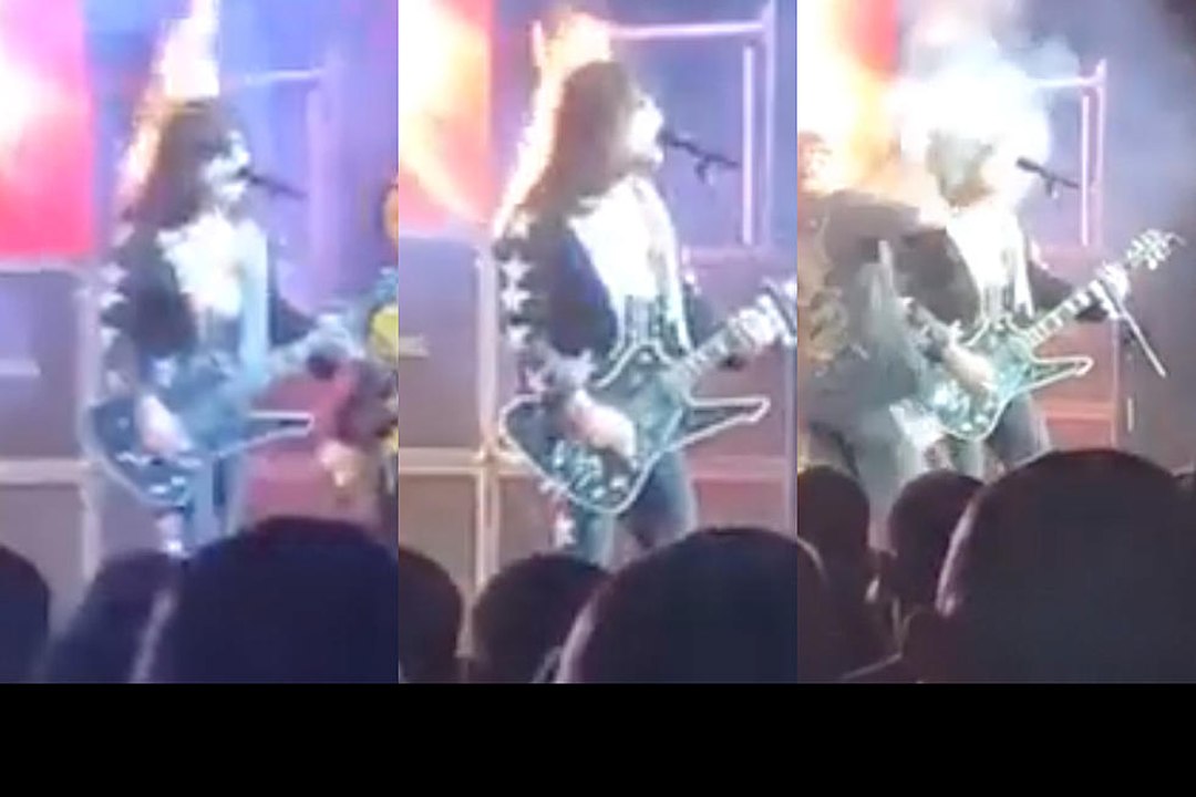 Frontman Of KISS Tribute Band Completely Unphased Despite Catching On Fire Mid-Performance