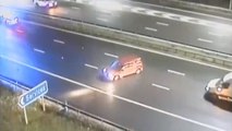 Terrifying Moment A Drunk Driver Collides With Police After Hurling Along The Wrong Side Of The Motorway