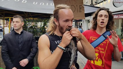 Protestor At London Festival Eats A Raw Squirrel To Get A Rise Out Of Vegans