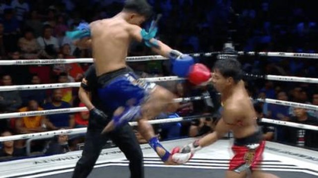 The Perfect Flying Head Kick Makes For A Monstrous KO In This Muay Thai Match
