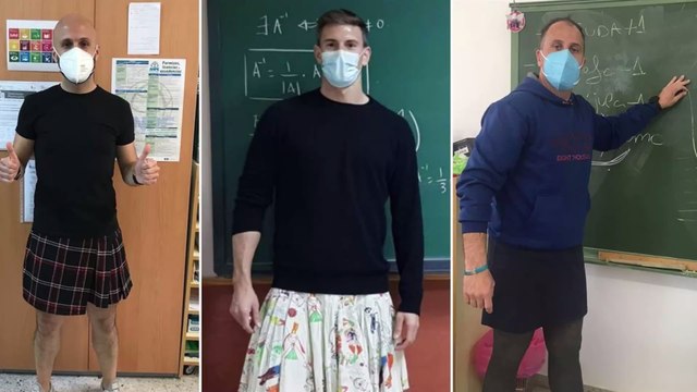 Male teachers are wearing skirts in Spain to stand in solidarity against gender discrimination