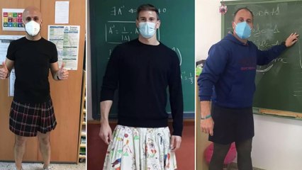Male teachers are wearing skirts in Spain to stand in solidarity against gender discrimination