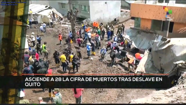 teleSUR Noticias 17:30 05-02: Suman 28 los fallecidos tras deslave en Quito