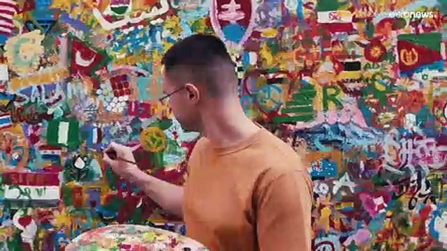 شاهد: تتابع رسم لوحة زيتية يحقق رقما قياسيا عالميا في دبي