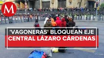 Vagoneras' exigen con manifestación mejorar condiciones para vender en Metro de CdMx