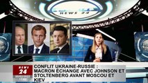 Conflit Ukraine-Russie: Macron s'entretient avec Johnson et Stoltenberg avant Moscou et Kiev