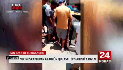 Download Video: SJL: vecinos capturan a delincuente que robó y golpeó a adolescente