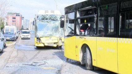 Başakşehir’de 2 İETT otobüsü çarpıştı