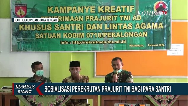 Kodim 0710 Pekalongan Gelar Sosialisasi Perekrutan Prajurit TNI Bagi Para Santri