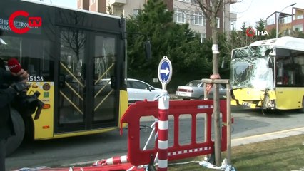 2 belediye otobüsü kafa kafaya çarpıştı: 6 yaralı