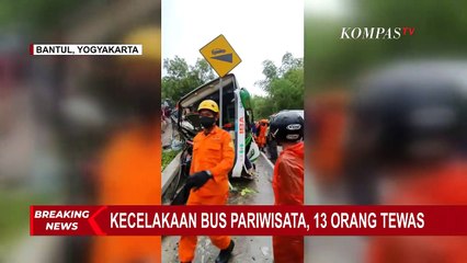 Bus Pariwisata Tabrak Tebing di Imogiri, Bagian Depan Bus Ringsek Parah