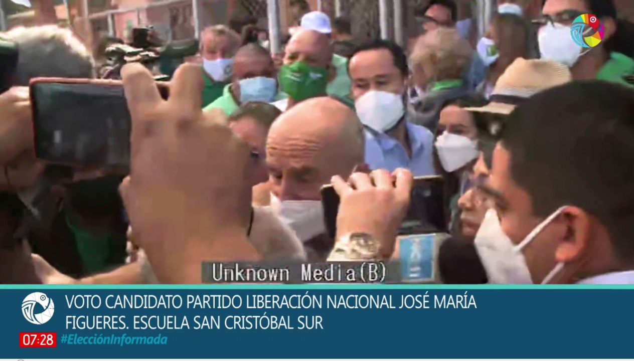 Voto del candidato José María Figueres, del Partido Liberación Nacional