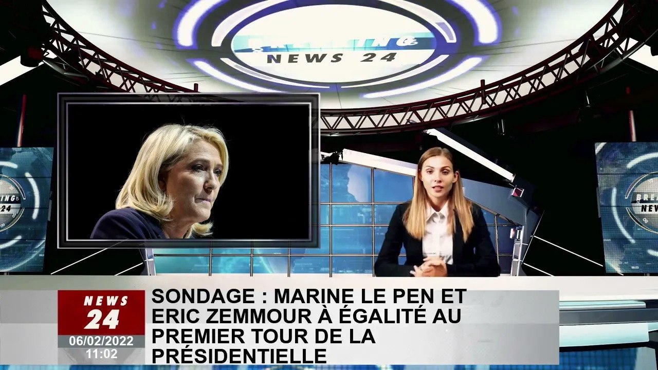 Sondage Marine Le Pen et Eric Zemour à égalité au premier tour de la