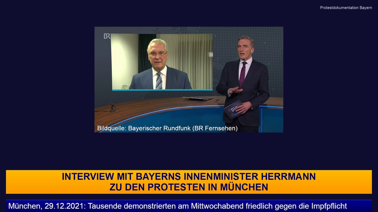 Interview: Bayerns Innenminister Herrmann zu Protesten in München am 29.12.2021