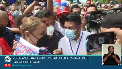 Voto de la candidata Lineth Saborío, Partido Unidad Socialcristiana