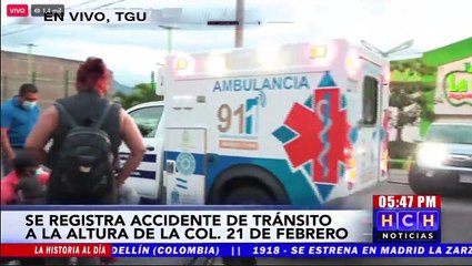 Herido motociclista tras ser embestido por turismo en la 21 de febrero de Comayagüela