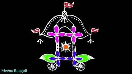ratha sapthami kolam design - रथा सप्तमी रंगोली - రథ సప్తమి ముగ్గులు - ரத்த சப்தமி கோலம் - Ratha saptami rangoli