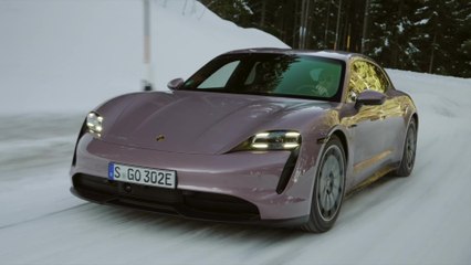 Porsche Taycan Sport Turismo in Frozen Berry Driving Video