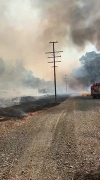 Freight train derailment causes fire