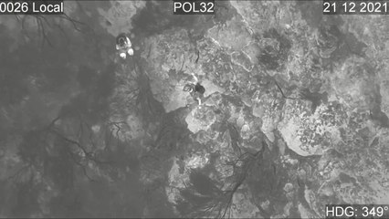Victoria Police Air Wing vision of two people being rescued at Werribee Gorge State Park - The Courier - Dec 2021