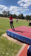 Ballarat athlete Yual Reath completes 2.25m high jump