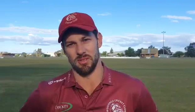 Wodonga captain Tom Johnson reacts to victory at East Albury - October 2021 - The Border Mail