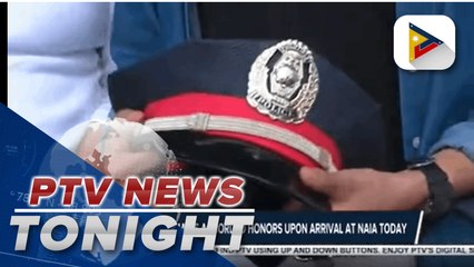 Fallen cop’s remains accorded honors upon arrival at NAIA today